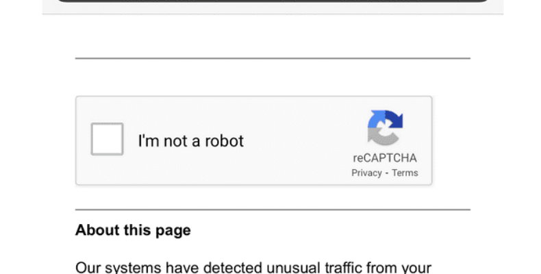 Google’s “Unusual Traffic” Error