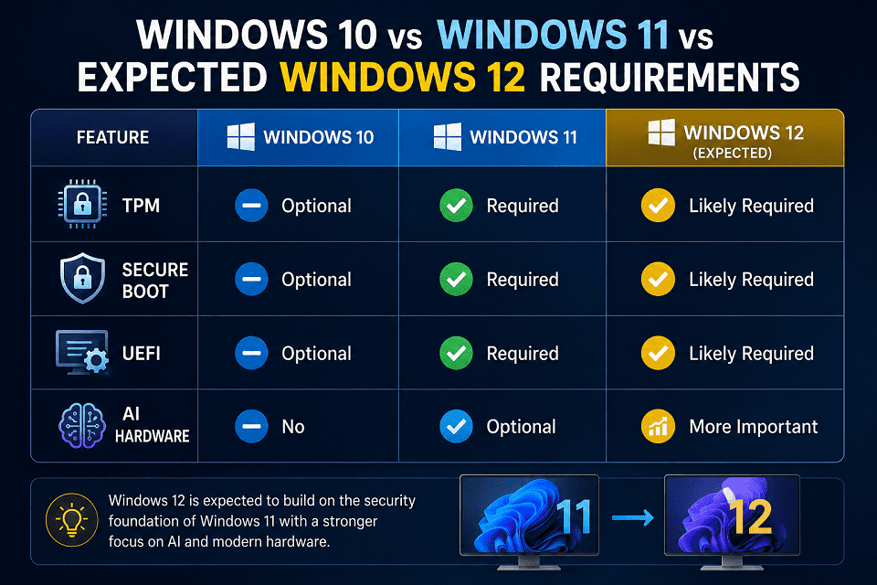 Windows 11 vs Windows 12 Compatibility Requirements
